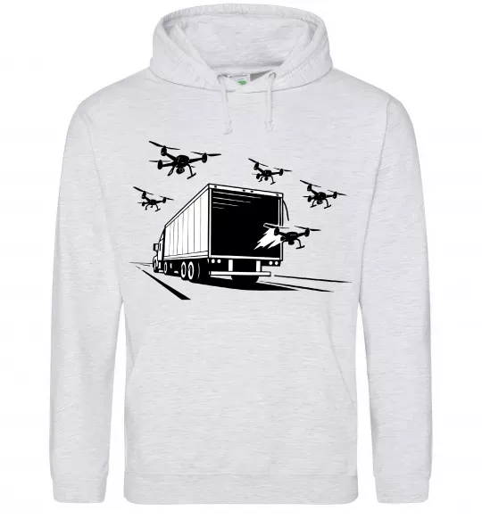 Мужская толстовка (худи) Операція Павутина Серый меланж фото