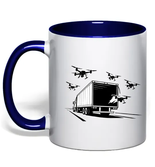 Чашка с цветной ручкой Операція Павутина Глубокий темно-синий фото