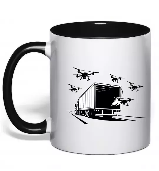 Чашка с цветной ручкой Операція Павутина Черный фото