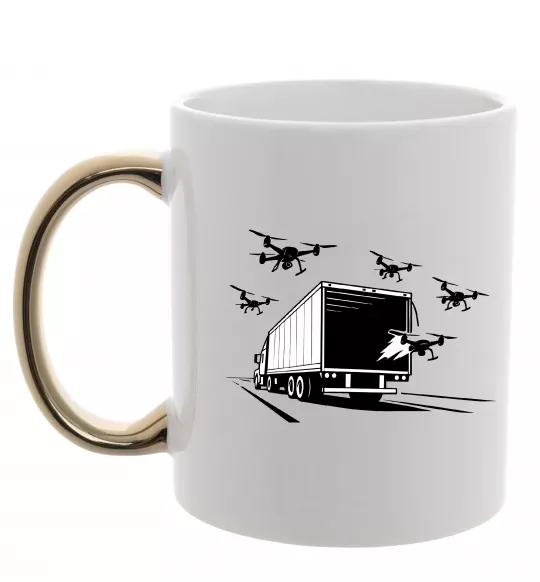 Чашка с цветной ручкой Операція Павутина Золото фото