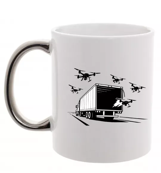 Чашка с цветной ручкой Операція Павутина Серебро фото