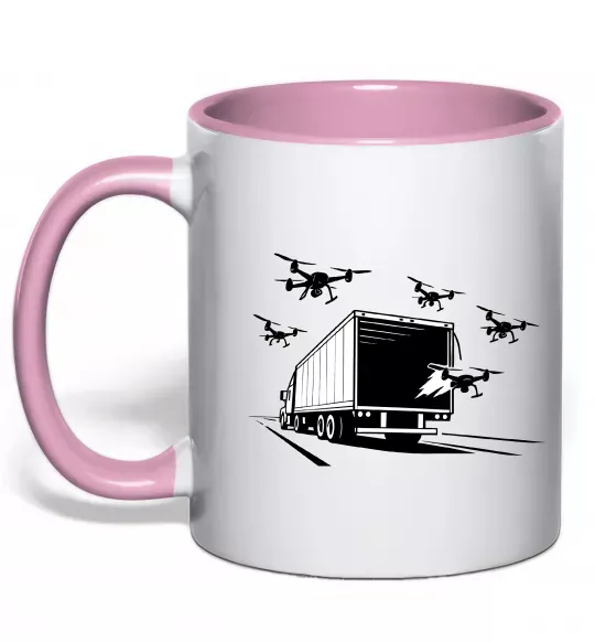 Чашка с цветной ручкой Операція Павутина Нежно розовый фото