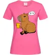 Жіноча футболка Капібара Шо ти? Яскраво-рожевий Жіноча футболка Капібара Шо ти? Яскраво-рожевий фото