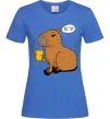 Жіноча футболка Капібара Шо ти? Яскраво-синій Жіноча футболка Капібара Шо ти? Яскраво-синій фото