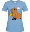 Жіноча футболка Капібара Шо ти? Блакитний Жіноча футболка Капібара Шо ти? Блакитний фото