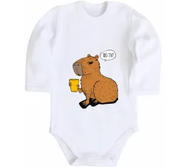 Дитячий бодік Be nice Be friendly Be a Capybara Білий фото