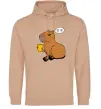Мужская толстовка (худи) Капібара Шо ти? Песочный Мужская толстовка (худи) Капібара Шо ти? Песочный фото