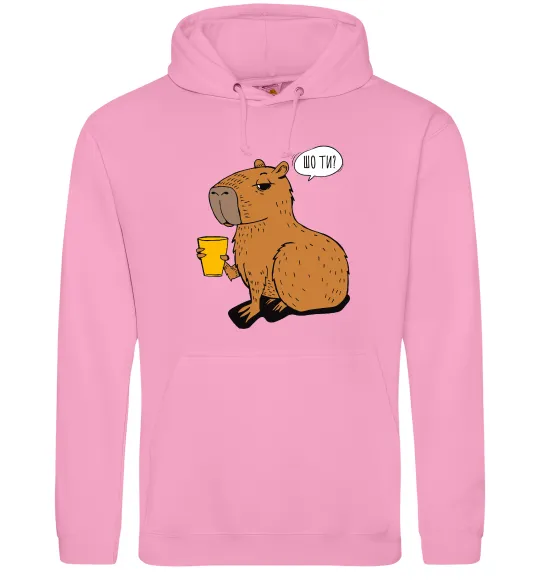 Жіноча толстовка (худі) Капібара Шо ти? Рожевий фото