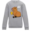 Детский Свитшот Капібара Шо ти? Серый меланж фото