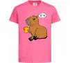 Дитяча футболка Капібара Шо ти? Яскраво-рожевий фото