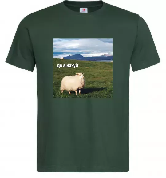 Мужская футболка Де я на Темно-зеленый фото
