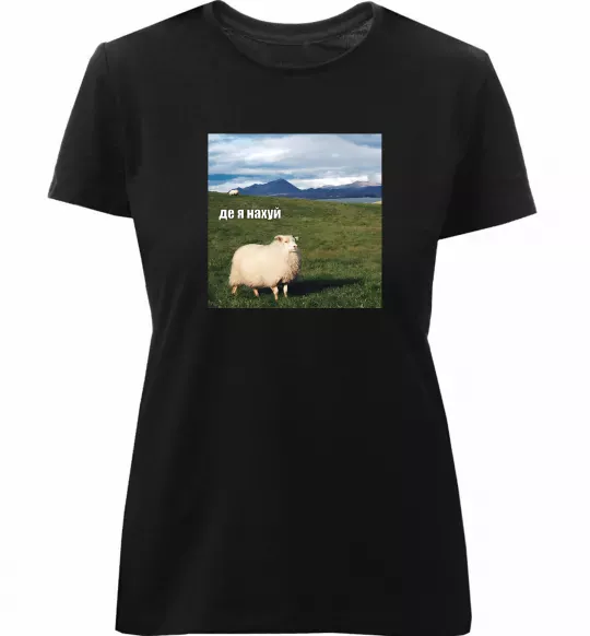 Женская премиум футболка Де я на Черный фото