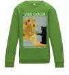 Детский Свитшот Van Gogh Sunflowers and cat Лаймовый Детский Свитшот Van Gogh Sunflowers and cat Лаймовый фото