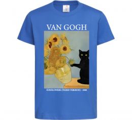 Детская футболка Van Gogh Sunflowers and cat