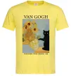 Мужская футболка Van Gogh Sunflowers and cat Лимонный фото
