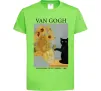 Детская футболка Van Gogh Sunflowers and cat Лаймовый фото