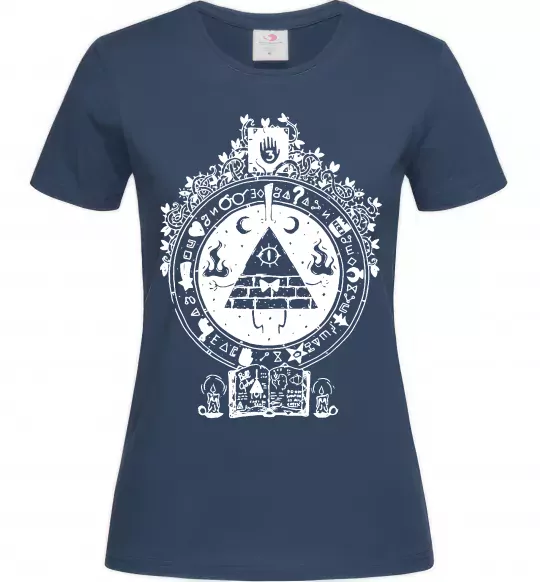 Жіноча футболка Білл Шифр Gravity Falls Темно-синій фото