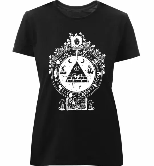 Жіноча преміум футболка Білл Шифр Gravity Falls Чорний фото