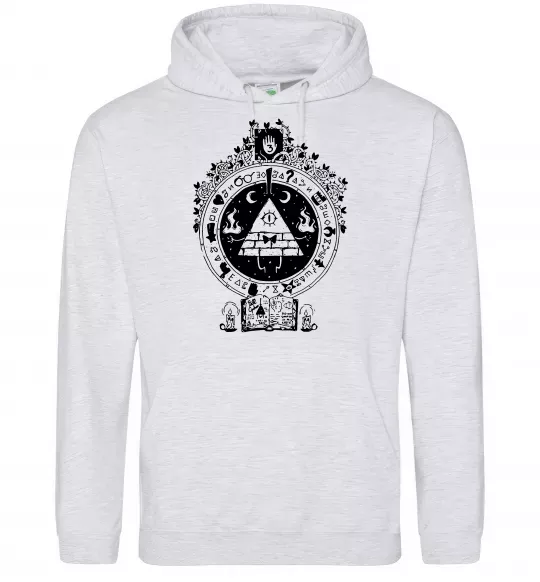 Женская толстовка (худи) Білл Шифр Gravity Falls Серый меланж фото