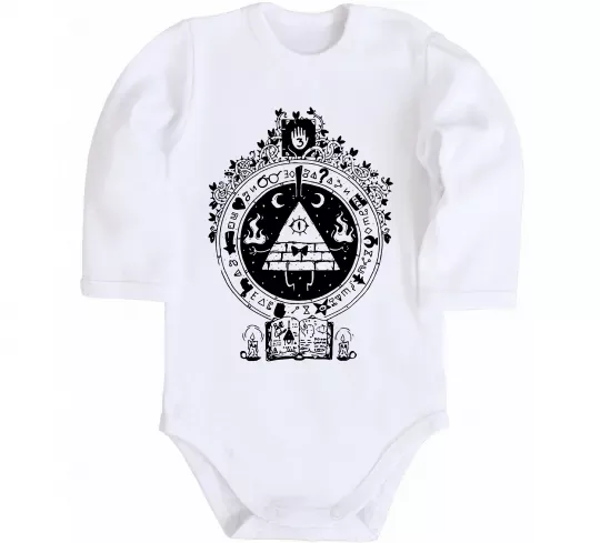 Детский боди Білл Шифр Gravity Falls Белый фото