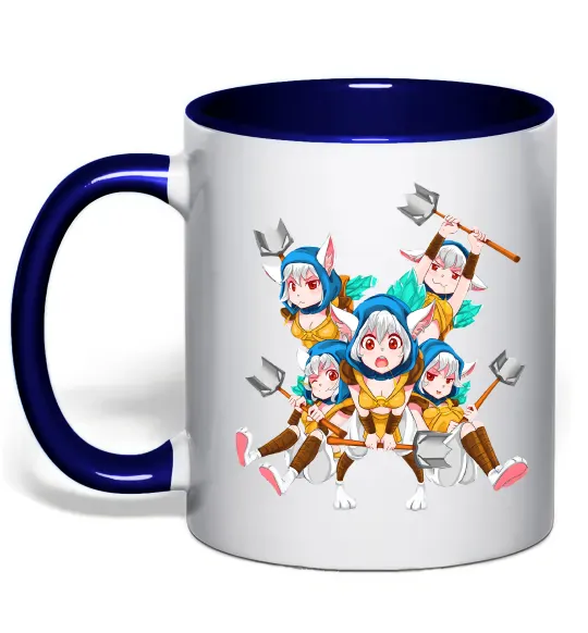 Чашка с цветной ручкой Meepo art Глубокий темно-синий фото