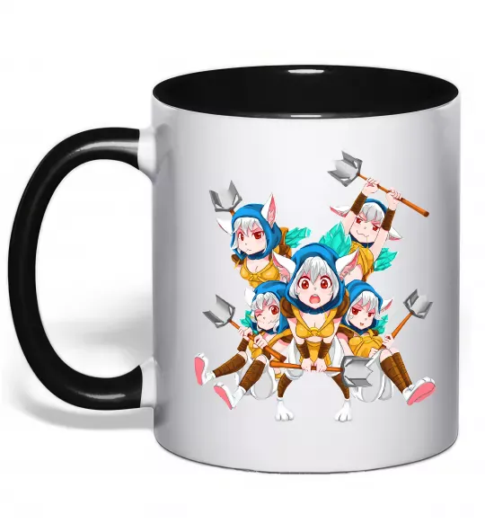 Чашка с цветной ручкой Meepo art Черный фото