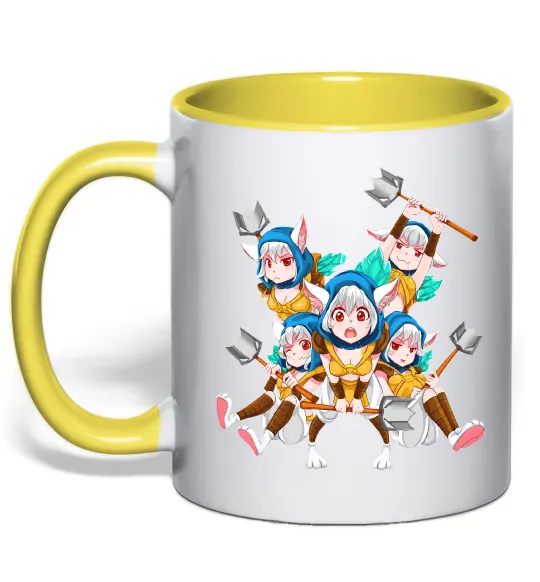 Чашка з кольоровою ручкою Meepo art Лимонний фото