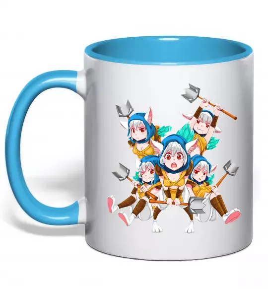 Чашка с цветной ручкой Meepo art Голубой фото