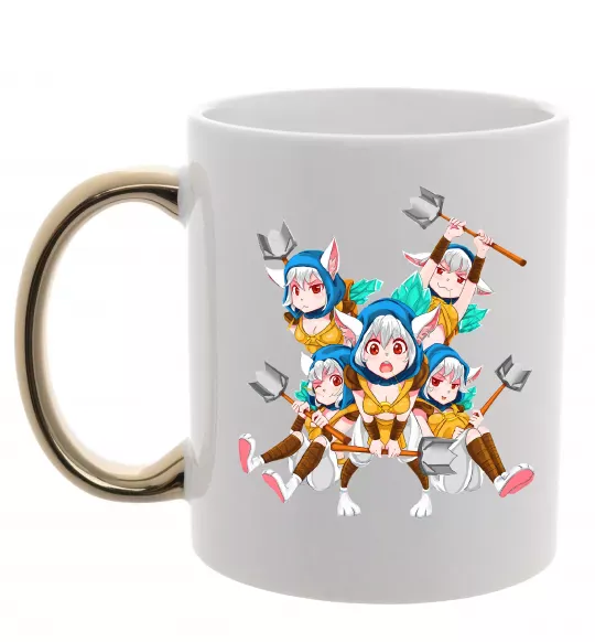 Чашка с цветной ручкой Meepo art Золото фото