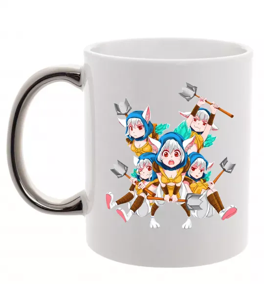 Чашка с цветной ручкой Meepo art Серебро фото