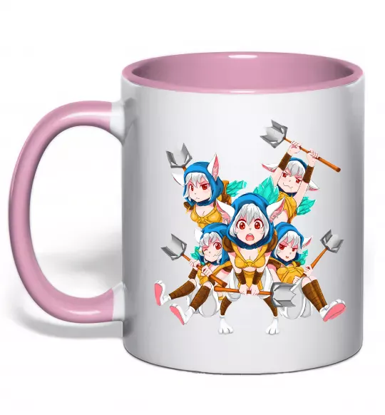 Чашка с цветной ручкой Meepo art Нежно розовый фото