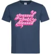 Чоловіча футболка Stressed but blessed Темно-синій фото
