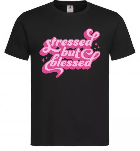 Чоловіча футболка Stressed but blessed Чорний фото