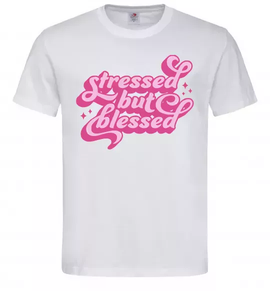 Чоловіча футболка Stressed but blessed Білий фото