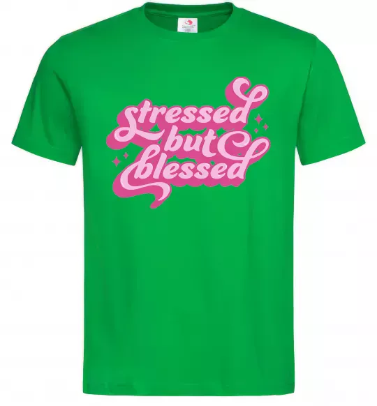 Чоловіча футболка Stressed but blessed Зелений фото