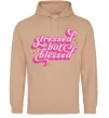 Женская толстовка (худи) Stressed but blessed Песочный фото