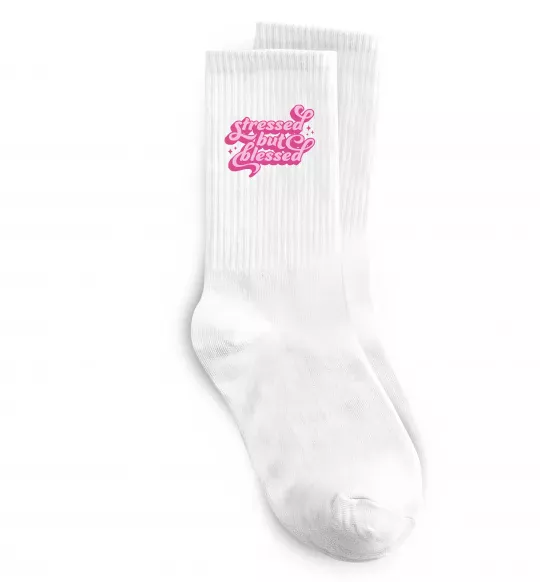 Носки Stressed but blessed Белый фото