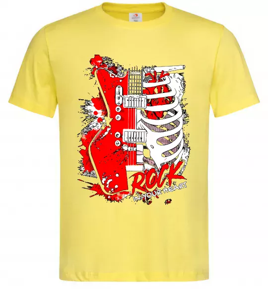 Мужская футболка Rock in your heart Лимонный фото