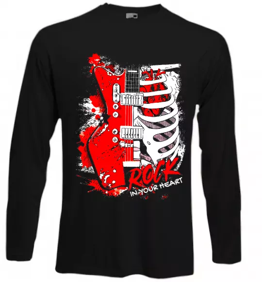 Лонгслив Rock in your heart Черный фото