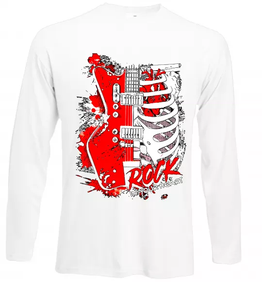 Лонгслив Rock in your heart Белый фото
