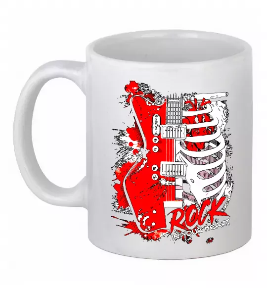 Чашка керамическая Rock in your heart Белый фото