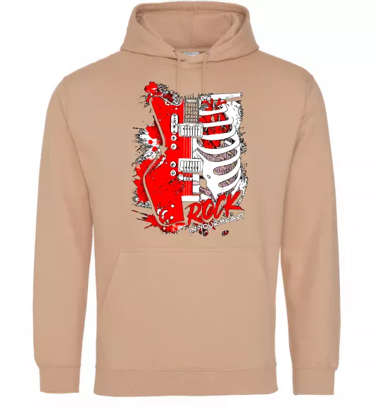 Чоловіча толстовка (худі) Rock in your heart Пісочний фото