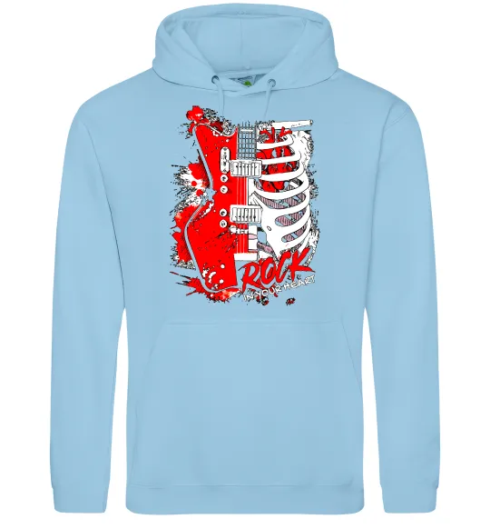 Мужская толстовка (худи) Rock in your heart Голубой фото