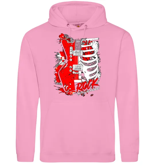 Женская толстовка (худи) Rock in your heart Розовый фото