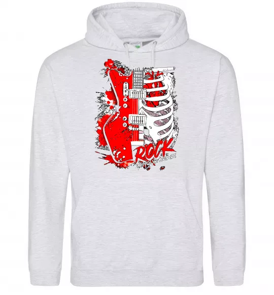 Женская толстовка (худи) Rock in your heart Серый меланж фото