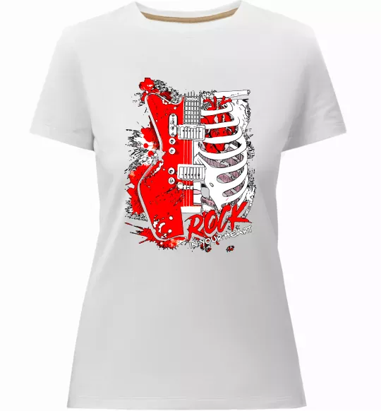 Женская премиум футболка Rock in your heart Белый фото