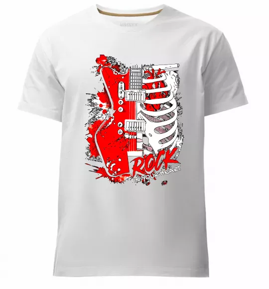 Мужская премиум футболка Rock in your heart Белый фото