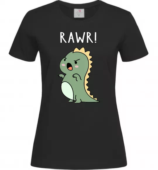 Женская футболка RAWR Dino Черный фото