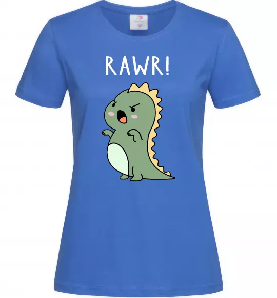 Женская футболка RAWR Dino Ярко-синий фото