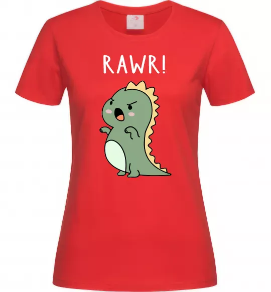 Женская футболка RAWR Dino Красный фото